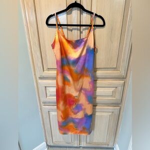 Wild Fable Vibrant Silk Sunset Dress